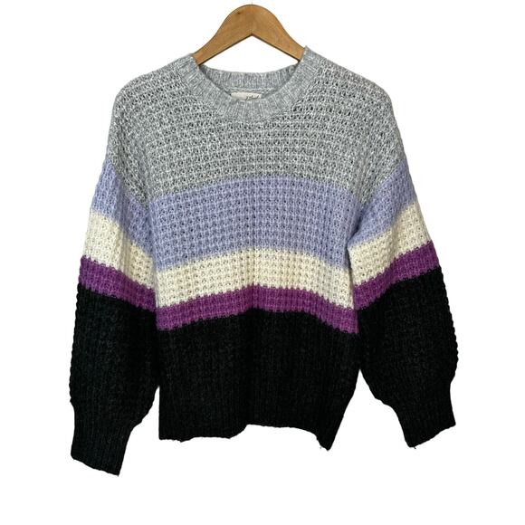 Universal Thread Color Block Pastel Sweater Size Small Balloon Sleeve Womens - Picture 1 of 4